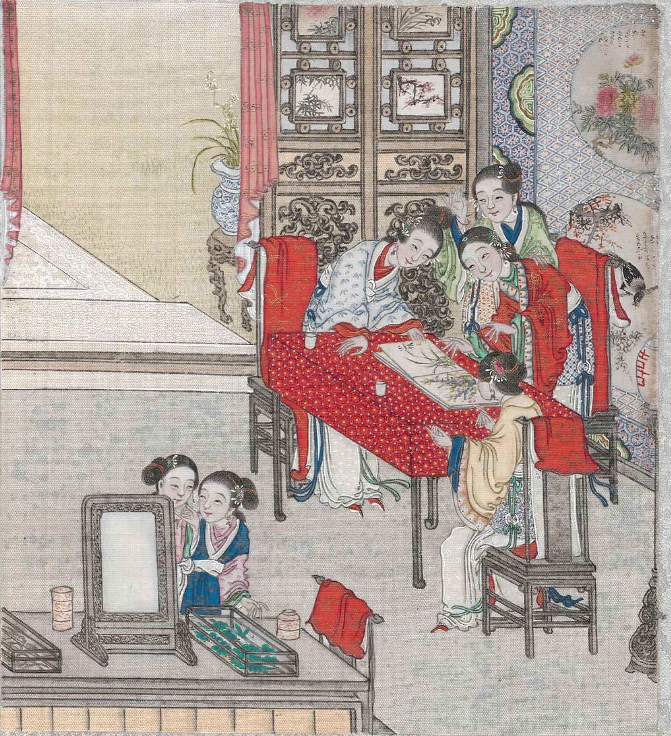 内眷赏画图